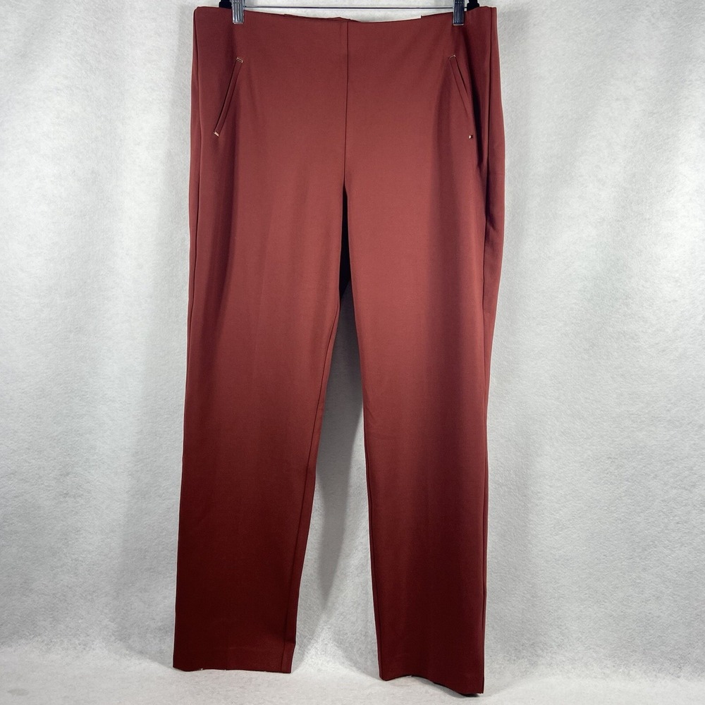 Chico's Juliet Pants Women's 3.5R US 18R Burgundy So Slimming Slim Leg New